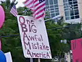 Royalty Free Stock Video HD Footage Peaceful Demonstration on Sidewalk in Front of Government Building