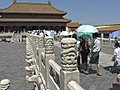 Chinese Tourists Walking Towards Forbidden City Palace Stock Footage