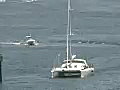 Royalty Free Stock Video SD Footage Boat Traffic on the Intracoastal Waterway in Ft. Lauderdale,  Florida