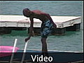 18. David about to show diving skills - Bridgetown, Barbados