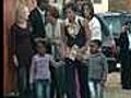 Children welcome U.S. First Lady in South African township