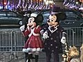 Walt Disney characters Mickey and Minnie arrive