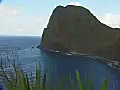 Royalty Free Stock Video SD Footage Static Shot of Kahakuloa Head to Scenic View of Ocean and North Coastline in Maui,  Hawaii