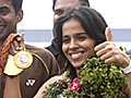 Grand welcome for super Saina