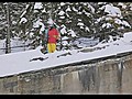 Snowboarder Jumps Over Moving Train