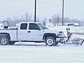 Truck Plowing Snow Stock Footage