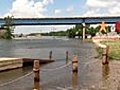 Floods USA: Missouri River Mega-Flood Update,  Grant Marsh Bridge, Interstate 94, Bismarck, ND - June 25, 2011