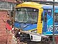 Train smashes into bank