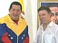 La reunión entre Chávez y Santos