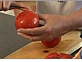 Italian Recipes - Coring and Stemming the Tomato for Papa al Pomodoro