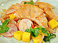 Crispy Fish Salad with Red Onion,  Mango, and Soy-Lime Vinaigrette