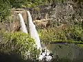 Royalty Free Stock Video SD Footage Static Shot of Wailua Waterfalls in Kauai,  Hawaii