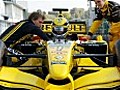 Correspondent Tom Cary drives a Renault Formula One car