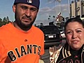 Giants fans at Dodger Stadium