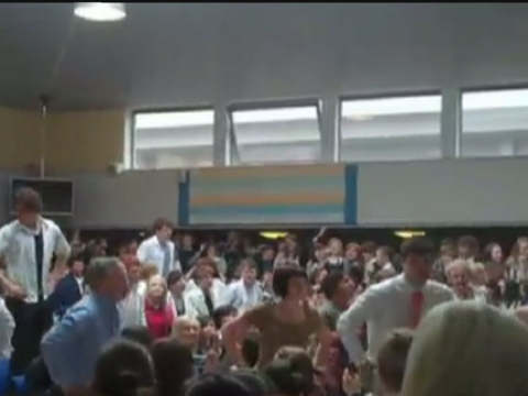 Teacher dancing flashmob