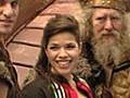 America Ferrera Docks Her &#039;Dragon&#039; Viking Ship in Times Square