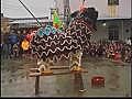 Human Mobile Stage 50K,  Kau Tong Village, Lion Dance Team, 2010 CNY China, Lion Dance Kung Fu