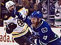 Canucks stun Bruins with late goal in Game 1