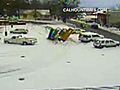 On Camera: Truck Falls Through Parking Ramp