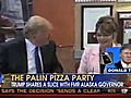 Trump on pizza with Palin