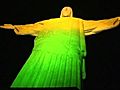 Mondiali,  il Cristo redentore di Rio illuminato di verde-oro