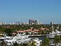 Royalty Free Stock Video HD Footage Static Shot of Luxury Yachts and Hotels at a Marina in Ft. Lauderdale,  Florida