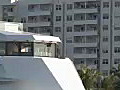 Royalty Free Stock Video HD Footage Luxury Yacht Maneuvers at the Dock in Ft. Lauderdale,  Florida