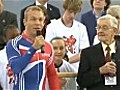London 2012 Olympics: Sir Chris Hoy at velodrome opening