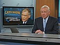 Letterman Back With Quips,  Apology