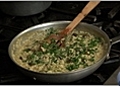 Adding the Final Ingredients to Mushroom Risotto