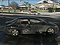 ACCIDENT SCENE ON SUBURBAN WINTER ROAD - HD