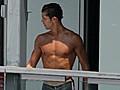 New dad Cristiano strips down