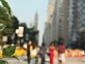 People Crossing Busy City Street