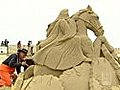 Artists At Hampton Beach Compete In Sand Sculpting Competition