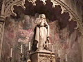 Royalty Free Stock Video HD Footage Lit Candles and Statue in Interior View of St. Patrick’s Cathedral in New York City