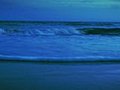 1005 Blue Evening Beach Surf Waves Stock Footage