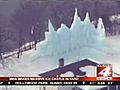 Man makes massive ice castle in his own back yard