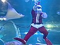 Santa swims with stingrays in Japan