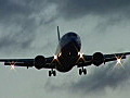 Royalty Free Stock Video HD Footage Boeing 737 Commercial Jet on Final Approach at Sunset at Ft. Lauderdale Airport in Florida