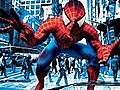 Comic-Held Spider-Man am Broadway