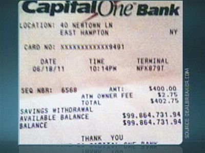 $100 million ATM receipt found in Hamptons