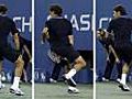 US Open 2010: Roger Federer hits another amazing shot