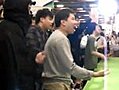 Grown Japanese Men Kind of Perform Choreographed Dance