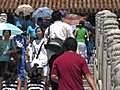 Chinese People Climbing Stairs At Forbidden City,  Beijing Stock Footage