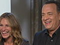 Julia Roberts &amp; Tom Hanks Discuss &#039;Mashing&#039; &amp; &#039;Man Spanx&#039; On &#039;Larry Crowne&#039;
