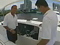 Royalty Free Stock Video SD Footage Crew Members Working on a Yacht in Ft. Lauderdale,  Florida