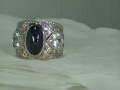 Mens Rings,  Kaisilver Mens Star Sapphire Ring