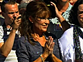 Palin arrives at Iowa movie premiere