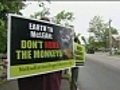 Protest of monkey space radiation experiments at MacLean Hospital