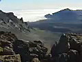 Royalty Free Stock Video SD Footage Static Shot of Inside of Haleakala Crater in Maui,  Hawaii